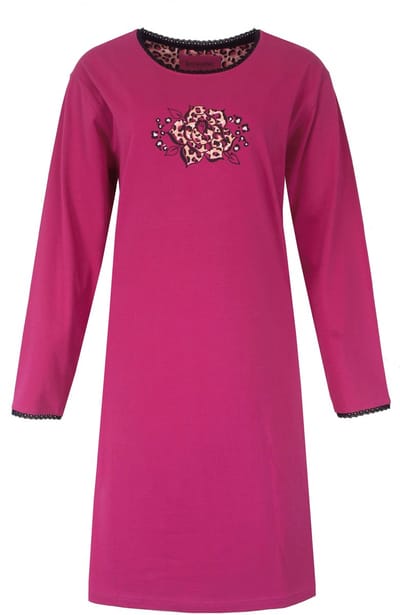 Irresistible Dames Nachthemd - Lange Mouwen - Roze - Maat S