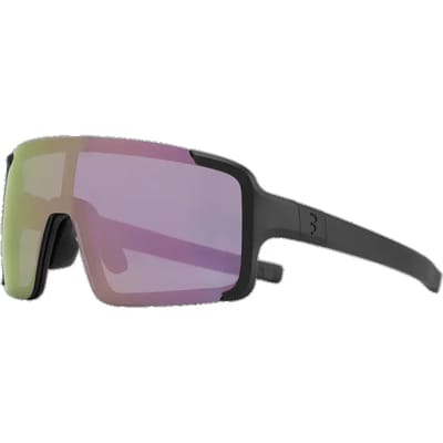 BBB Cycling Chester Narrow Fietsbril Heren en Dames - Sportbril Voor Smal Gezicht - Wielrenbril Met Grote Lens - Rubberen Pootjes - Mat Wit Roze - BSG-73