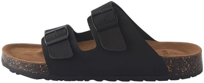 Next - Heren - Leren sandalen met twee gespen - Zwart