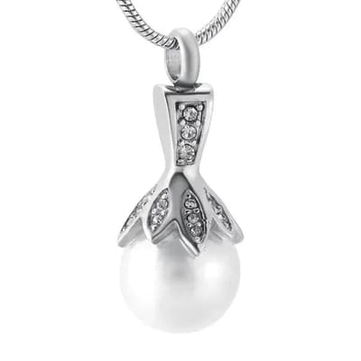 Rvs sieraden - Gedenkhangers - Stalen ashanger parel- assieraad -dames
