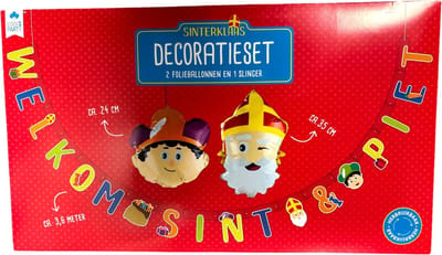 Welkom Sint en Piet decoratieset - 1x Slinger + 2x Folieballon - Sinterklaas versiering
