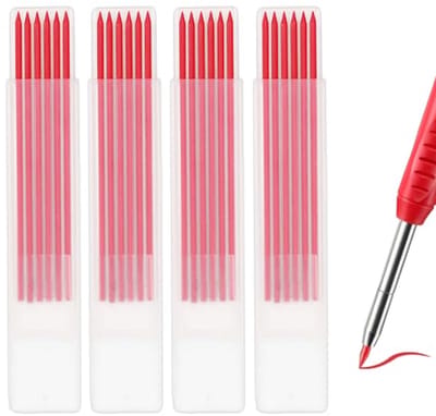 Potlood Vullingen - Grafiet Stiften - Houtbewerking Markeren - 2.8mm Diameter - 24 Stuks - Rood