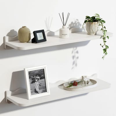 Wandrek - Zwevende plank - Decoratie ophangen - Houten materiaal - 60 cm breed - Houtkleur