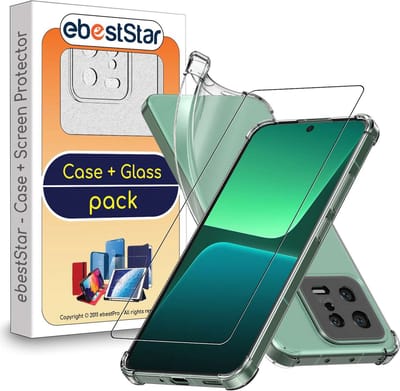 ebestStar - Hoes geschikt voor Xiaomi 13, Silicone Slim Cover Case, Versterkte Hoeken en Randen hoesje, Transparant + Gehard Glas