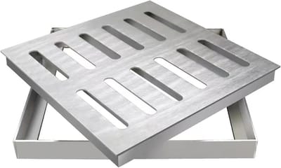 Afvoerdeksel Roestvrijstaal - Kanaalrooster Frame - Efficiënte Drainage - Hoge Drukbestendigheid - Diverse Maten Beschikbaar - Zilver