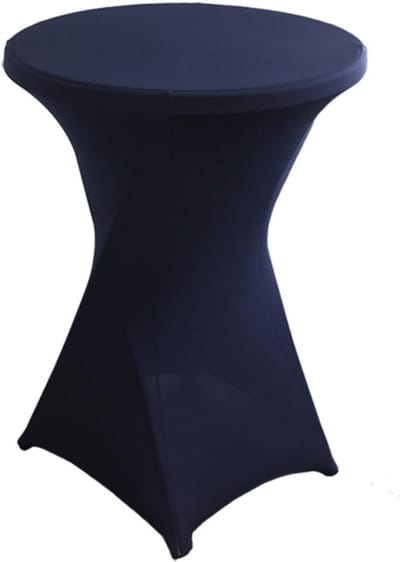 Statafelhoezen Set - Stretch Overkleden - Feestelijke Decoratie - Antislip Versterking - 80 cm Diameter - Marineblauw