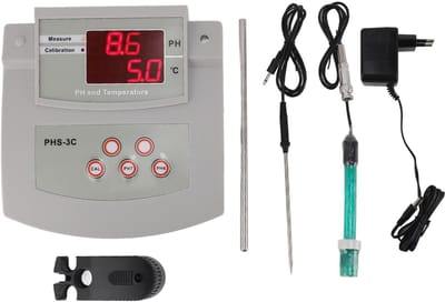 Dailygoods- pH-meter automatische kalibratie - laboratoriummeter - pH-tester voor water - pH-tester voor wijn/bier - temperatuurcompensatie - nauwkeurigheid ± 0,01 pH