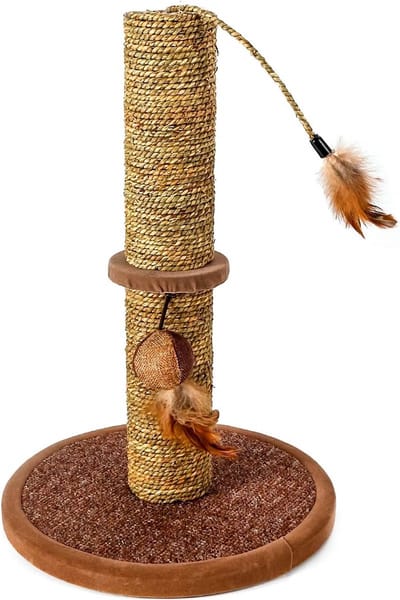 Nobleza Krabpaal met Speeltje - Bruin - Sisal en Zeewier - Kattenspeelgoed voor Katten en Kittens