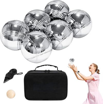 Boules Ballen Set - Stalen Ballenspel - Buiten Spelen - Inclusief Meetinstrumenten - 6 Ballen - Zilver