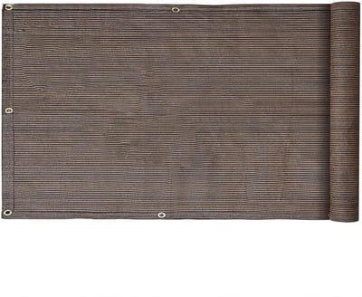 Privacyscherm 90x900cm ondoorzichtige Zijmarkies Zonwering Uitrekbaar voor Planten Tuin Patio Pergola, Bruin