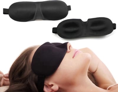 IBBO Shop® - Slaapmasker 3D - Luxe 3D - Oogmasker - Het Slaapmasker -Ademend Traagschuim - 100% Verduisterend - met 2x Oordopjes en 1x Luxe Opbergzakje Gratis - Unisex - Zwart