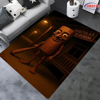Overdreven en Grappige Wezens Italiaans Brainrot Thema Tapijt Woonkamer Slaapkamer Bedzijde Badkamer Vloermat Huisdecoratie Kleed Cadeau 100x150cm