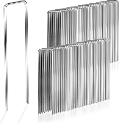 50x RVS U-Vormige Grondpennen 150x30x3mm - Sterke Tuinankers voor Landbouw, Zeil en Hekken
