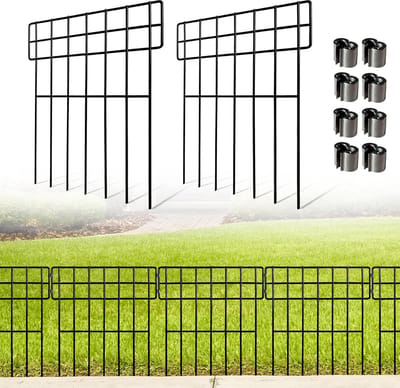 Decoratief Metaal Tuinhek - 25-delige Dierlijke Barrière 43cm (H) x 33cm (W) - 8,25m Omheining voor Patios en Tuinen