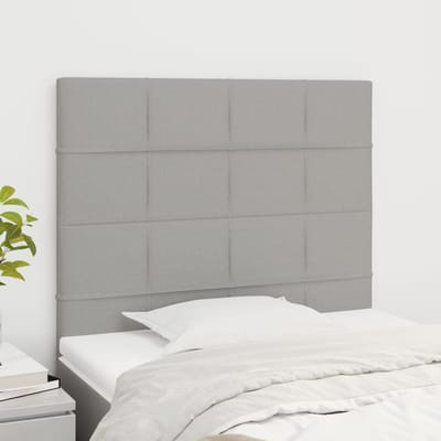 vidaXL - Hoofdbord - lichtgrijs - 80x5x118/128 - cm - stof