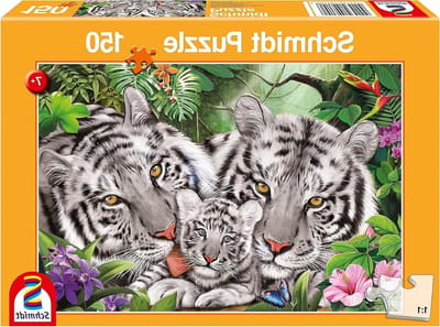 Kinderpuzzel Tijgerfamilie - Legpuzzel 150 stukjes - Ontspannen Puzzelen - Stukjes met scherpe afbeelding - 432 x 291 cm - Veelkleurig