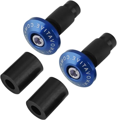 Stuureindkappen Motor - Stuurpluggen Set - Motor Bescherming - Aluminium CNC - 22 Mm 7/8 Inch - Zwart