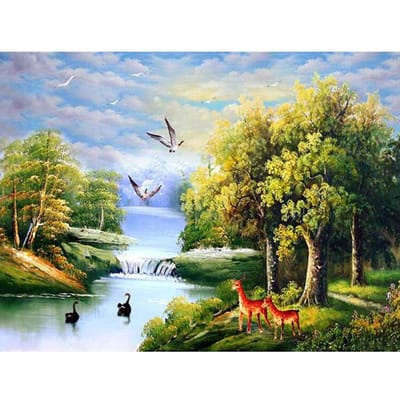 Diamant mozaïek landschap strass diamant schilderij landschap kruissteek DIY diamant borduurwerk 20X30CM beige