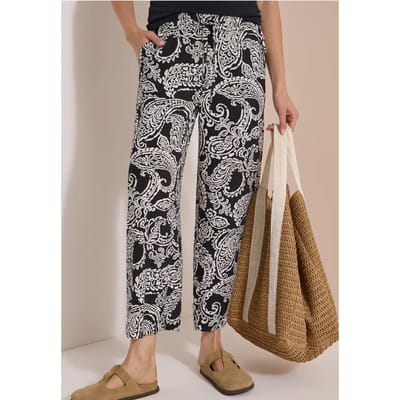 7/8-broek met High Waist en Wide Leg pijpen in een Loose Fit pasvorm