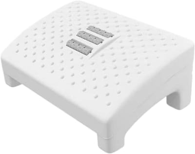 Voetsteun Kantoorstoel - Voetenbank Bureau - Comfortabel Zitten - Massageoppervlak Met Roller - 40 x 26.5 x 15 cm - Wit