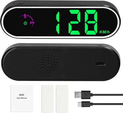 Digitale Snelheidsmeter HUD - Dashboard Auto - Head Up Displays - Snelheidsweergave,klok en kompasfunctie - Plug en Play - voor auto vrachtwagen SUV RV