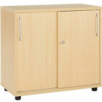 Schäfer Shop Select aanbouwkast met schuifdeuren, van hout, 2 legborden, B 800 mm x D 421 x H 750 mm, ahorn