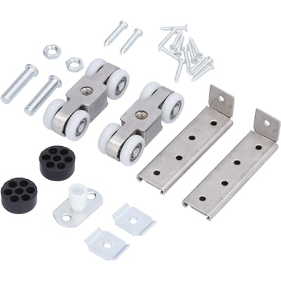 Rail de Porte Coulissante Acier Inoxydable 304 Silencieux 2 Trous Robuste Rouleau de Porte Coulissante pour Maison Bureau