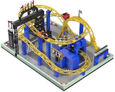Mould King 11020 Whirlwind achtbaan bouwset | Kermis architecture ideas modelbouw | Technische creator classic speelgoed bouwpakketten voor volwassenen & kinderen | Expert icons muziekdoos | Motor niet geschikt voor Lego technic | 1707 bouwstenen