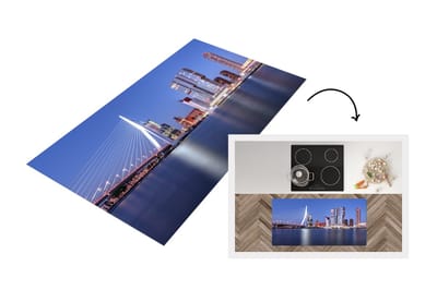 Keukenloper - Loper keuken - Erasmus - Brug - Rotterdam - Water - 120x60 cm - Keukenloper vinyl