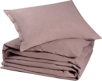 Yumeko dekbedovertrek flanel mauve chambray 140x220 + 1/60x70 - Biologisch & ecologisch