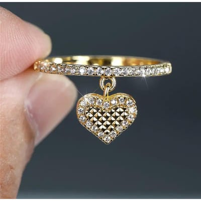 Sterling Hart Vingerring voor Vrouwen Vrouwelijk Sierlijke Trouwring Elegante Dame Verlovingsaccessoires Chique Sieraden 9 gray
