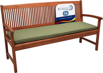 Beautissu Loft BK Bankkussen 100x48x5 cm Olijfgroen – Zitkussen Tuinbank met Wasbare Hoes