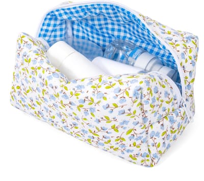 Store_7 - Make-uptas - Bloemenpatroon - Draagbaar - Grote capaciteit - Voor dames en meisjes - Ideaal voor onderweg