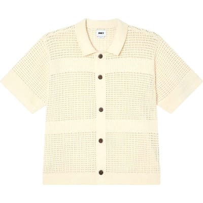 Obey Zach sweater overhemd polo korte mouwen met knopen - um geprefabriceerd