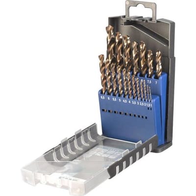 kwb 248920 HSS-Co Metaal-spiraalboorset 19-delig 1 mm, 1.5 mm, 2 mm, 2.5 mm, 3 mm, 3.5 mm, 4 mm, 4.5 mm, 5 mm, 5.5 mm, 6 mm, 6.5 mm, 7 mm, 7.5 mm, 8