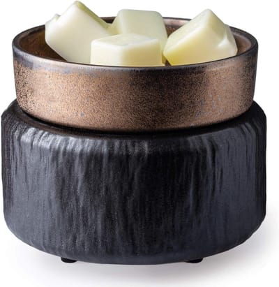 Kaars en Geurwarmer - Wax Smelt Warmer - Kamer Opfrissen - Verwijderbare Schaal - 5.4"x5.4"x3.4" - Zwart