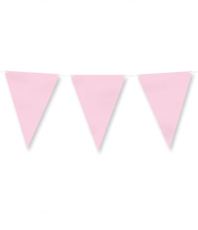 Vlaggenlijn - 6m - pastel licht roze - papier
