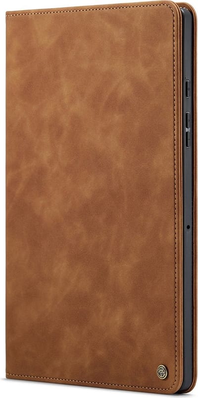 CaseMania Bookcase hoesje geschikt voor Samsung Galaxy Tab A9+ - Effen Cognac - Kunstleer