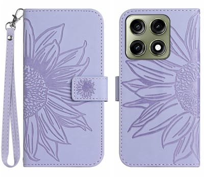 Coverup Hoesje - Geschikt voor Motorola Edge 70 Pro Hoesje - Coverup Zonnebloem Book Case met Koord - Lavendel