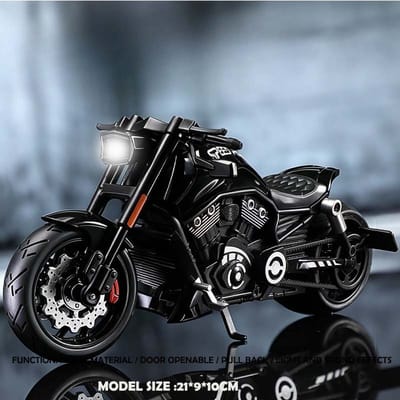 Simulatie 1:10 Legering Harley Vintage Motorfiets Model Met Geluid En Licht Diecast Speelgoed Motorfiets Collectie Miniatuur Auto