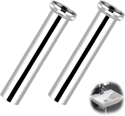 Dubbele sifon gootsteen - Zilver - 30 x 4 x 4 cm - Roestvrijstalen dompelbuis voor wastafels