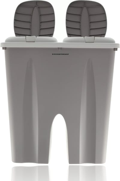 Afvalemmer 50 Liter (2x 25L) - Beige - voor Afvalscheiding - Prullenbak - afval - afvalbak - Container