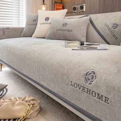 Luxe Chenille Bankhoes Verdikken Hoekbankhoezen Mat Effen Kleur Slipcover Huisdier Hond Kinderen Mat Bankkussen Deken Woonkamer 90x120cm 1pcs