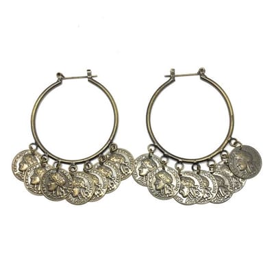 Behave - Oorbellen - Oorringen met muntjes - vintage festivalstijl