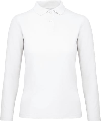 B&C ID.001 Ladies' long-sleeve polo shirt CGPWI13 - White - L