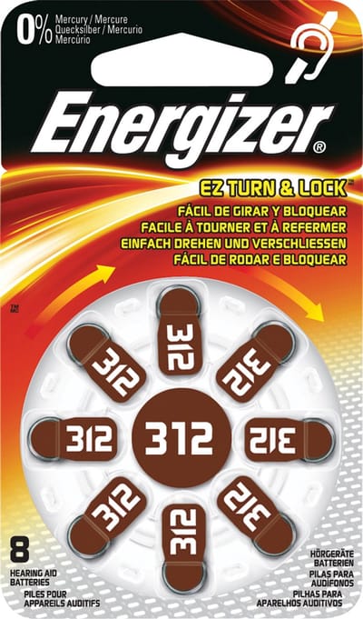 Energizer - 8 Bat Pr41 130Mah Turn&Lock - 8Ez312Tl