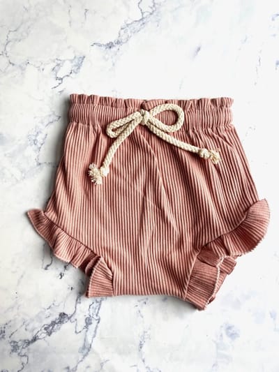 Omer en Odille - setje romper en bloomer - roze - maat 6-12 maanden