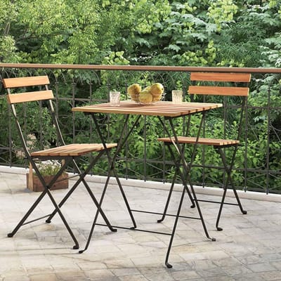 Inklapbare Bistrotafel - Opvouwbare Tuintafel - Buiten Zitten - Massief Hout - 55 x 54 x 71 cm - Houtkleur