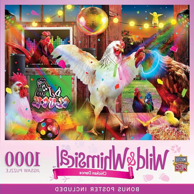 Kippen Dans Legpuzzel - 1000 Stukjes Puzzel - Ontspanning Thuis - Uniek Ontwerp - Multicolor