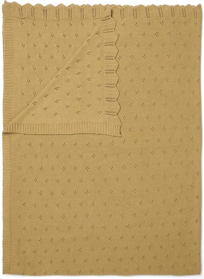 Essenza Knitted Ajour Plaid Fern yellow - 130x170 cm